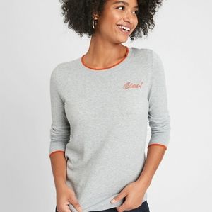 Embroidery crew-neck sweater